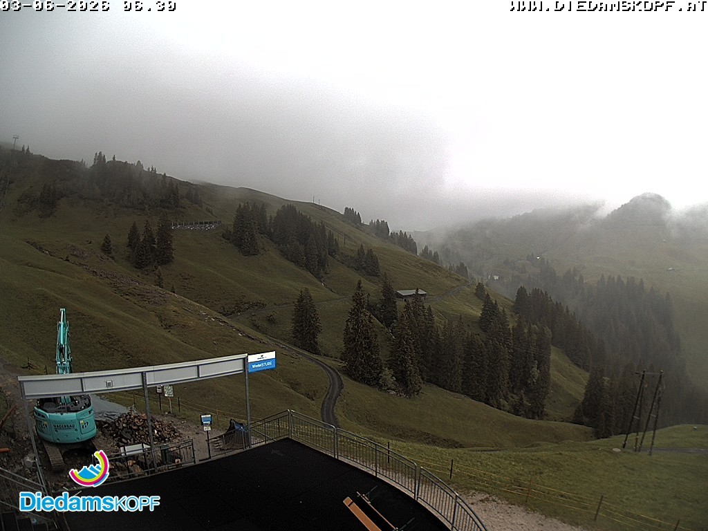 Archiv Foto Webcam Diedamskopf: Ausblick Wedelstube