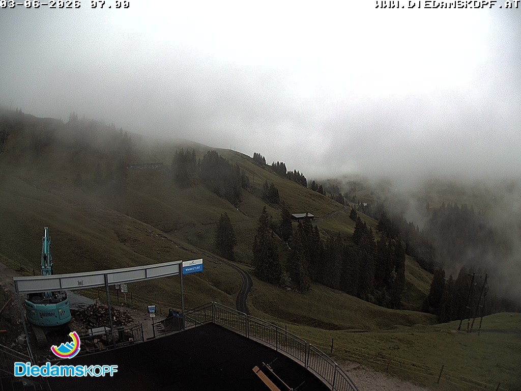 Archiv Foto Webcam Diedamskopf: Ausblick Wedelstube