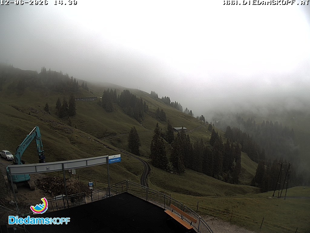Archiv Foto Webcam Diedamskopf: Ausblick Wedelstube