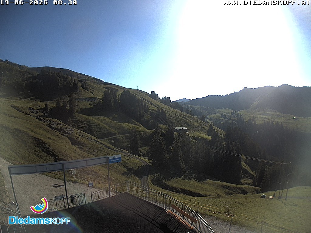 Archiv Foto Webcam Diedamskopf: Ausblick Wedelstube