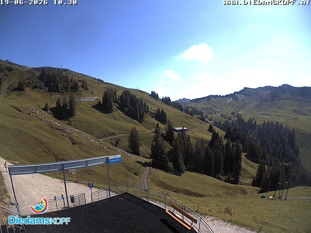 Archiv Foto Webcam Diedamskopf: Ausblick Wedelstube