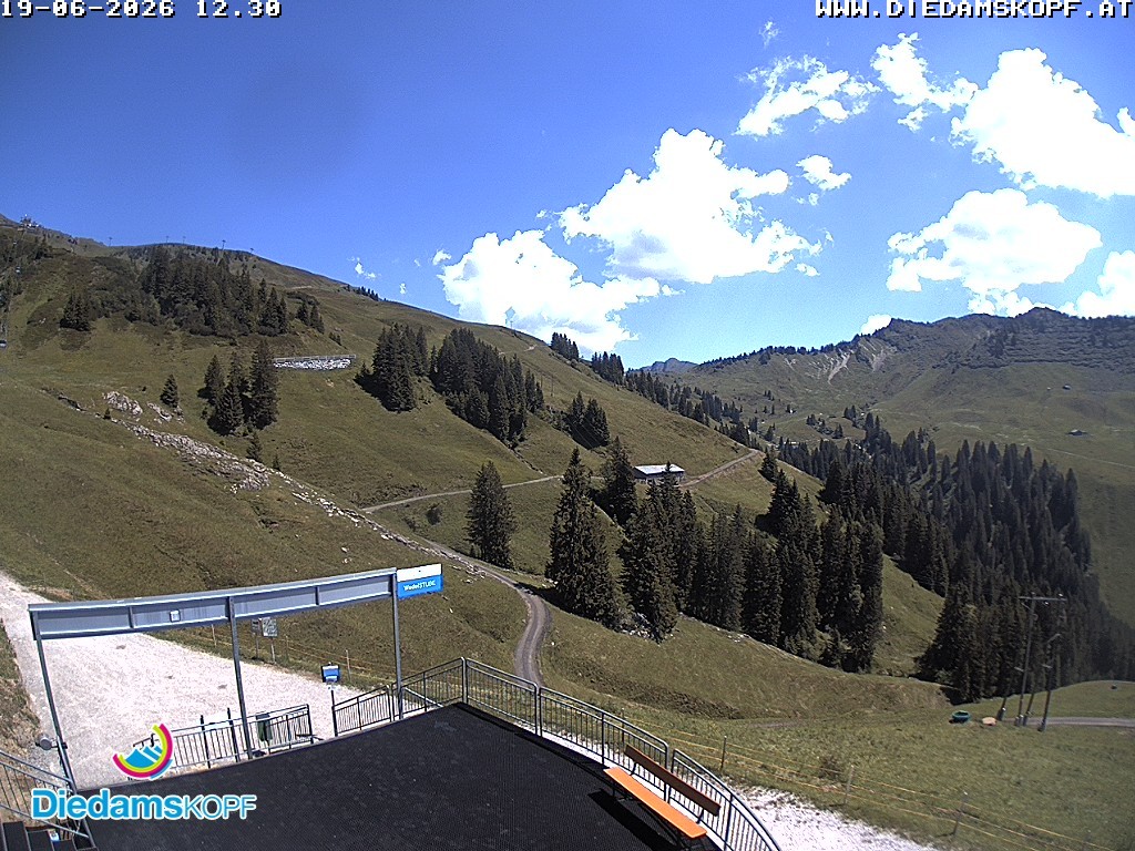 Archiv Foto Webcam Diedamskopf: Ausblick Wedelstube