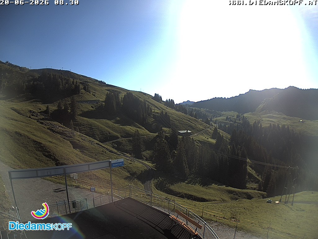 Archiv Foto Webcam Diedamskopf: Ausblick Wedelstube