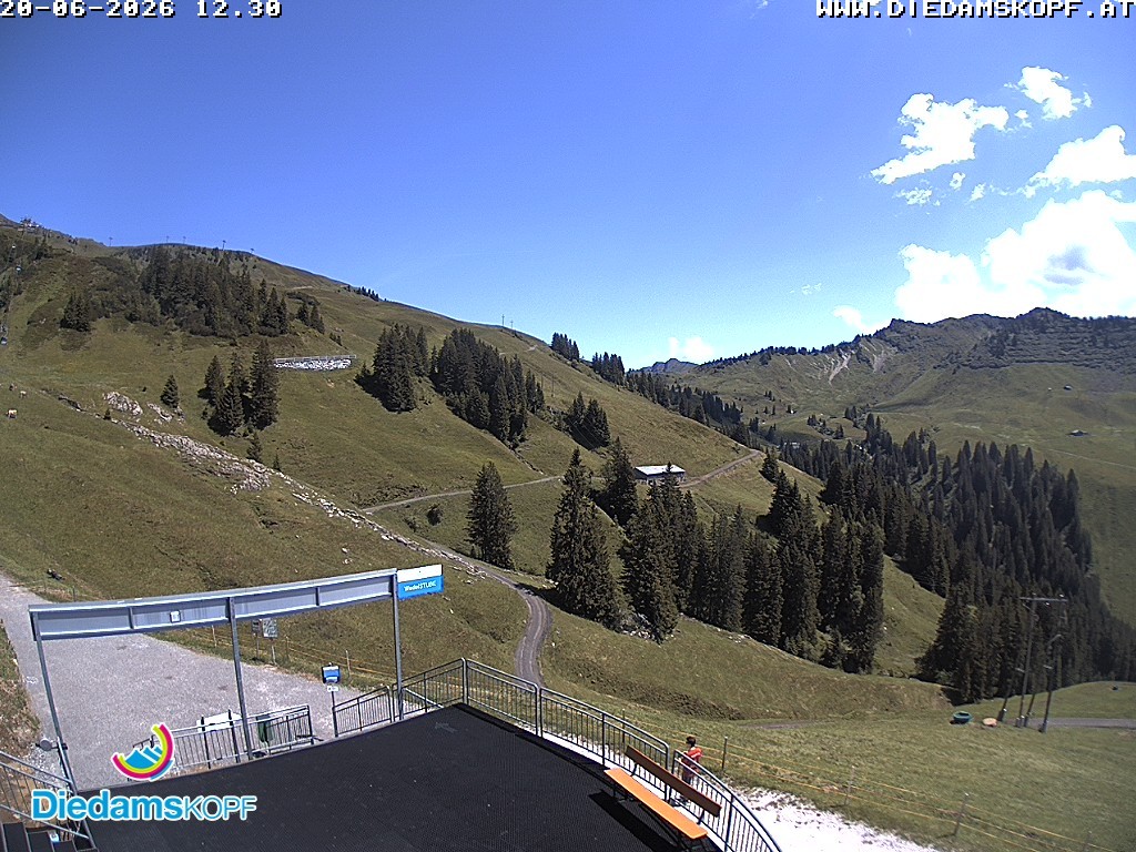 Archiv Foto Webcam Diedamskopf: Ausblick Wedelstube