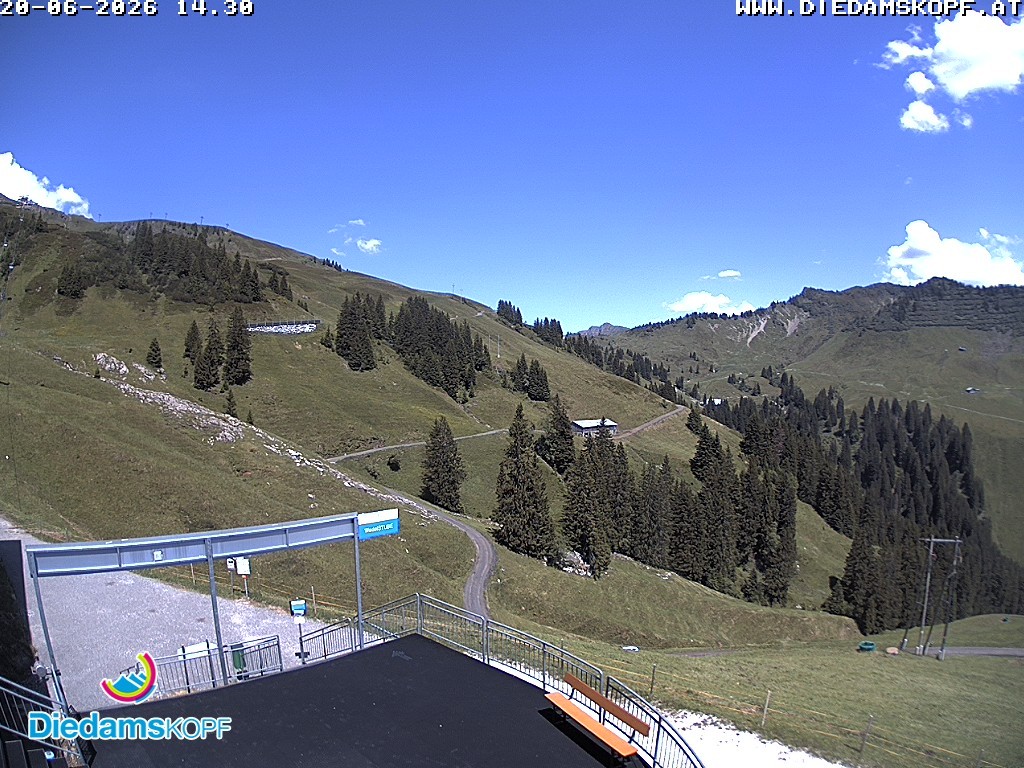 Archiv Foto Webcam Diedamskopf: Ausblick Wedelstube