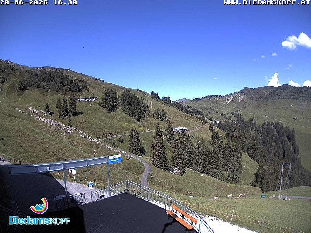 Archiv Foto Webcam Diedamskopf: Ausblick Wedelstube