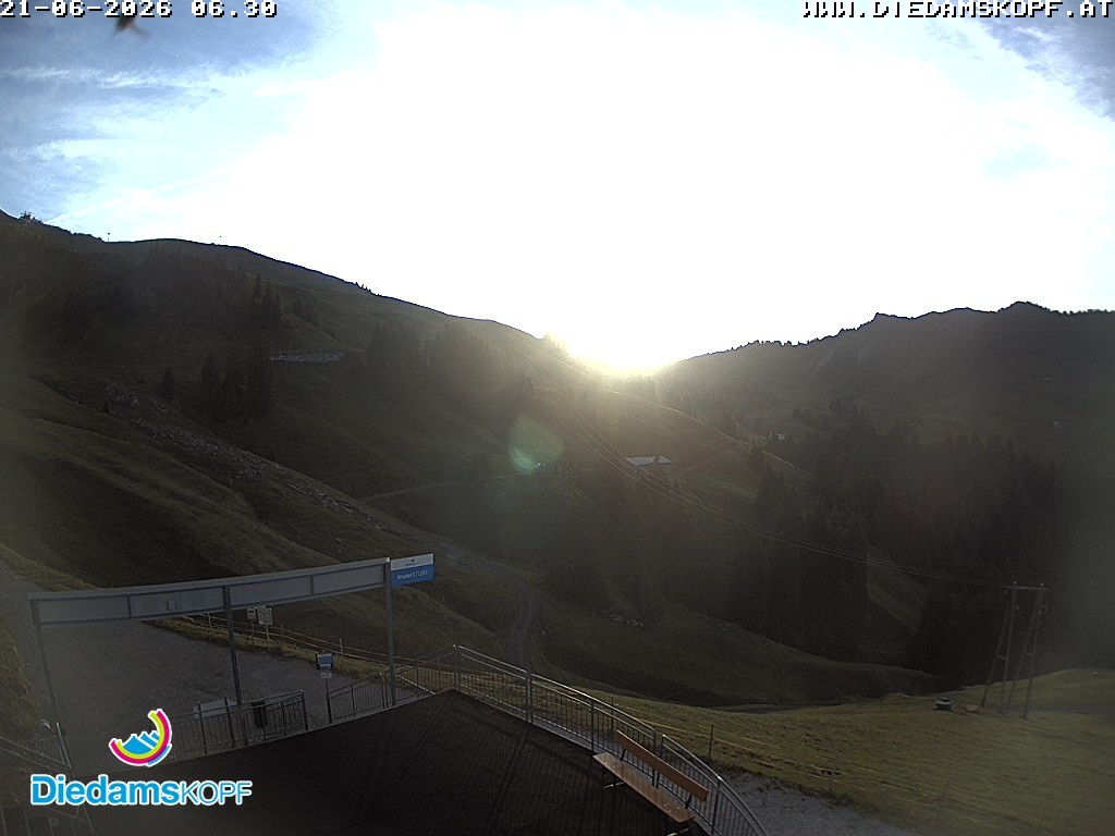 Archiv Foto Webcam Diedamskopf: Ausblick Wedelstube
