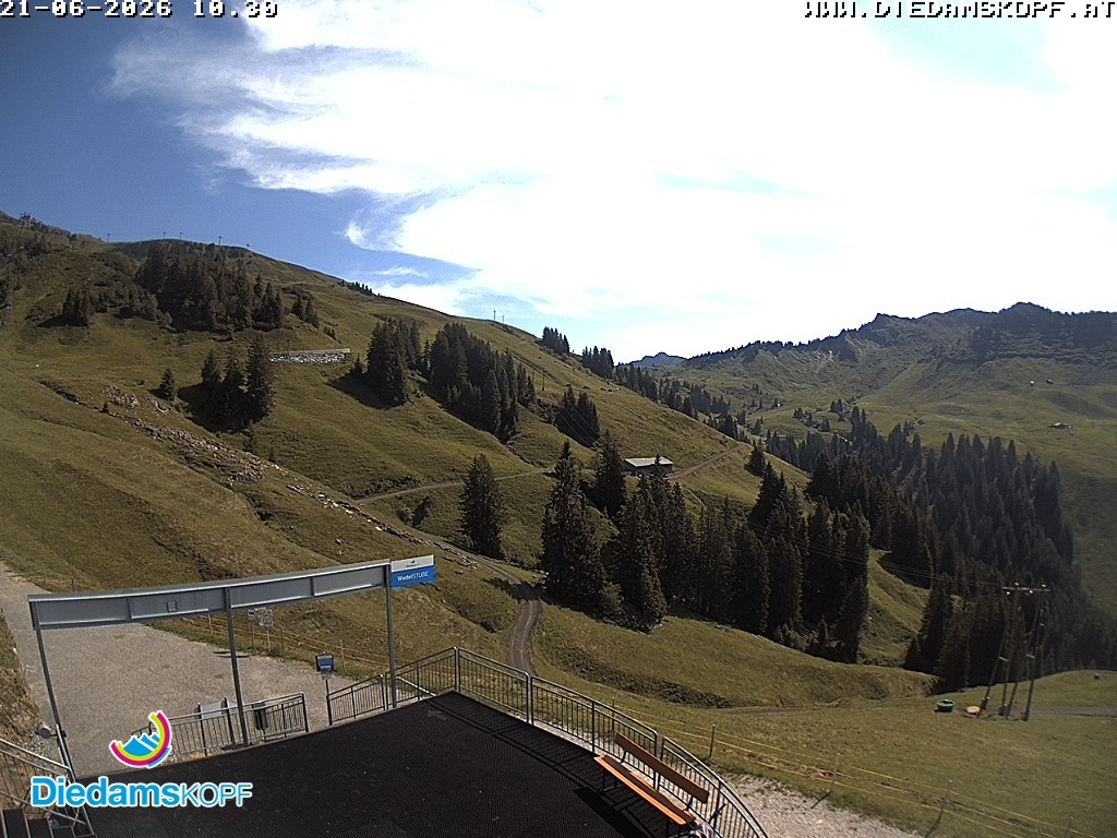 Archiv Foto Webcam Diedamskopf: Ausblick Wedelstube