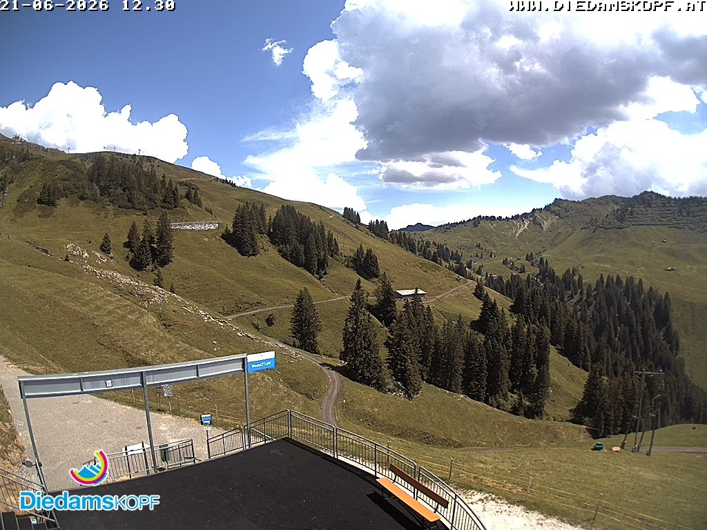 Archiv Foto Webcam Diedamskopf: Ausblick Wedelstube