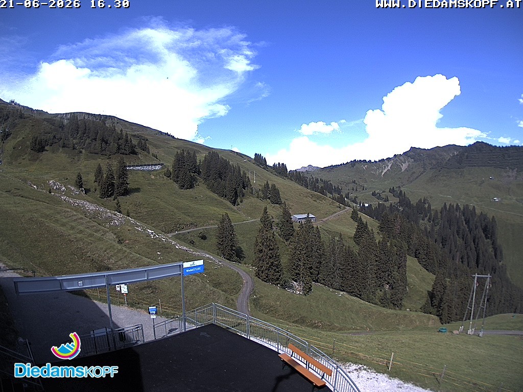 Archiv Foto Webcam Diedamskopf: Ausblick Wedelstube