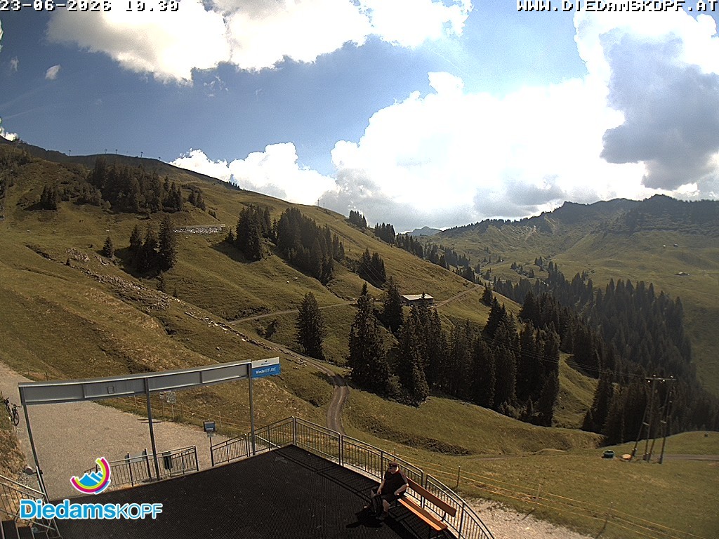Archiv Foto Webcam Diedamskopf: Ausblick Wedelstube