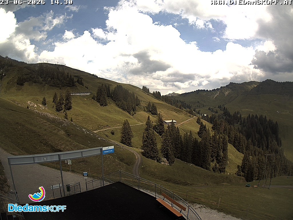 Archiv Foto Webcam Diedamskopf: Ausblick Wedelstube