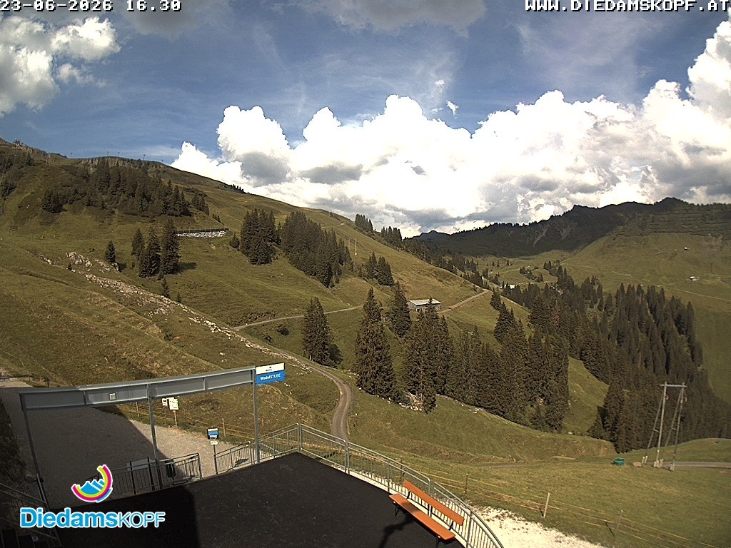 Archiv Foto Webcam Diedamskopf: Ausblick Wedelstube