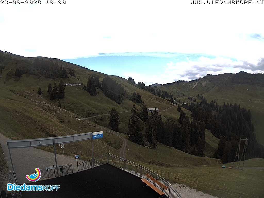 Archiv Foto Webcam Diedamskopf: Ausblick Wedelstube