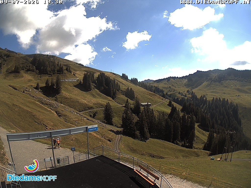 Archiv Foto Webcam Diedamskopf: Ausblick Wedelstube
