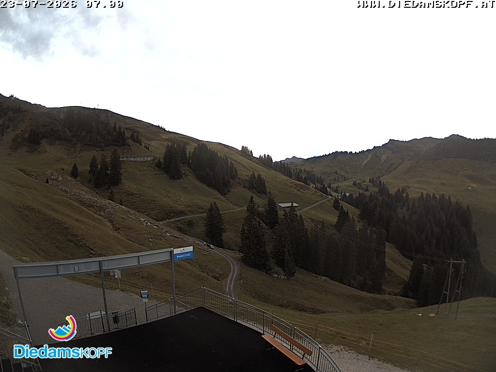 Archiv Foto Webcam Diedamskopf: Ausblick Wedelstube