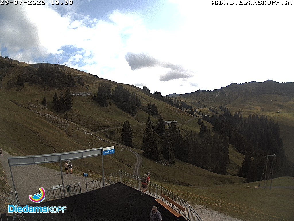 Archiv Foto Webcam Diedamskopf: Ausblick Wedelstube