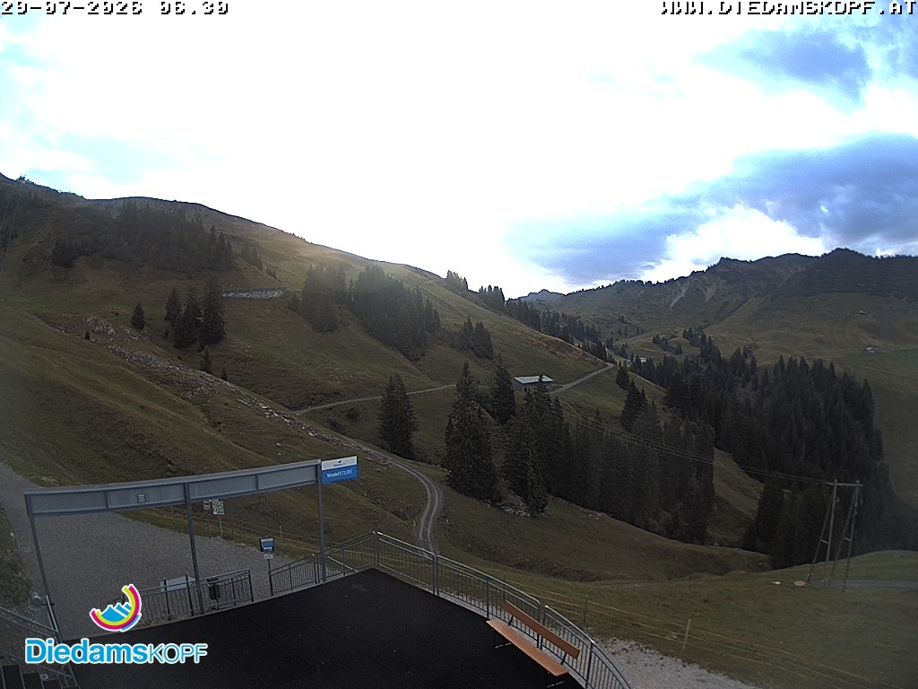 Archiv Foto Webcam Diedamskopf: Ausblick Wedelstube