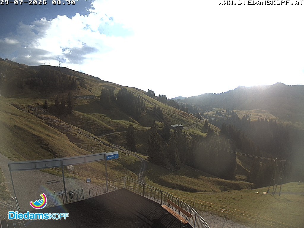 Archiv Foto Webcam Diedamskopf: Ausblick Wedelstube