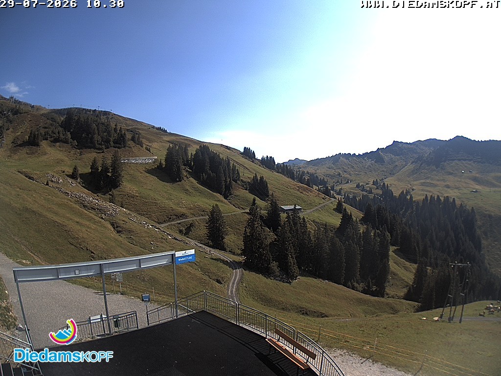 Archiv Foto Webcam Diedamskopf: Ausblick Wedelstube