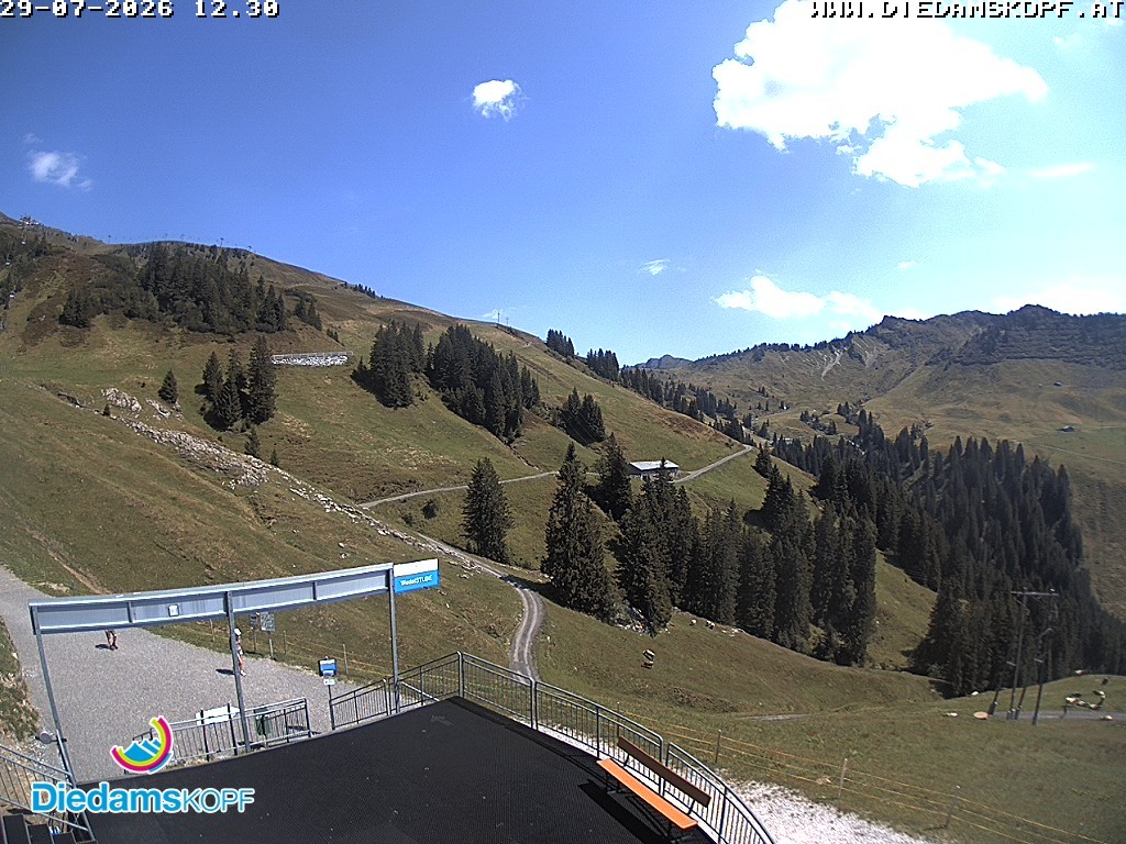 Archiv Foto Webcam Diedamskopf: Ausblick Wedelstube