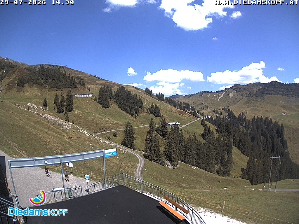 Archiv Foto Webcam Diedamskopf: Ausblick Wedelstube