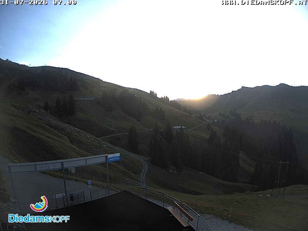 Archiv Foto Webcam Diedamskopf: Ausblick Wedelstube