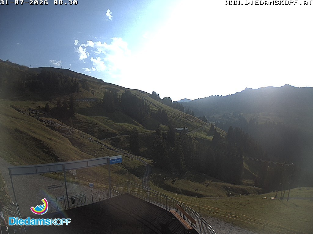Archiv Foto Webcam Diedamskopf: Ausblick Wedelstube