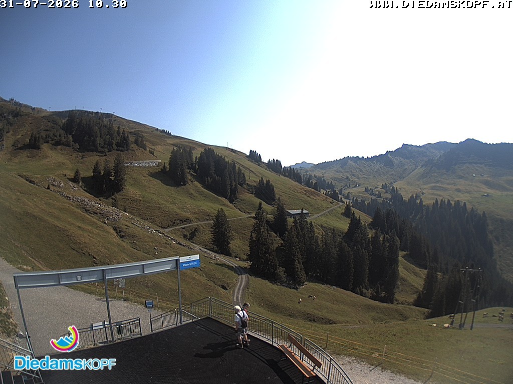 Archiv Foto Webcam Diedamskopf: Ausblick Wedelstube