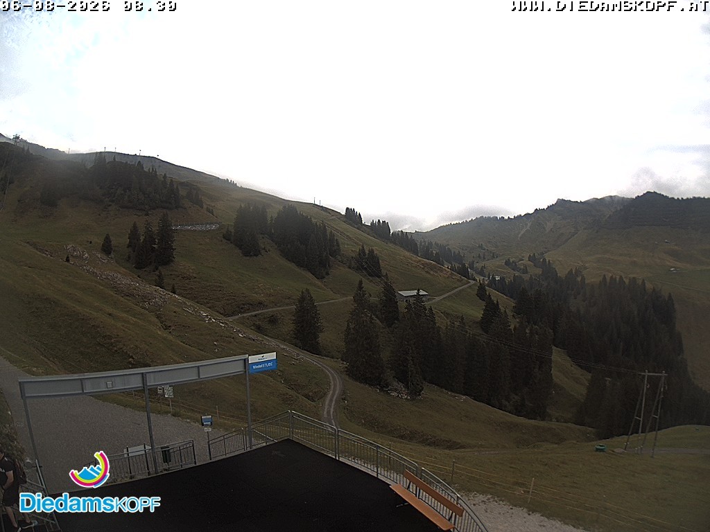 Archiv Foto Webcam Diedamskopf: Ausblick Wedelstube