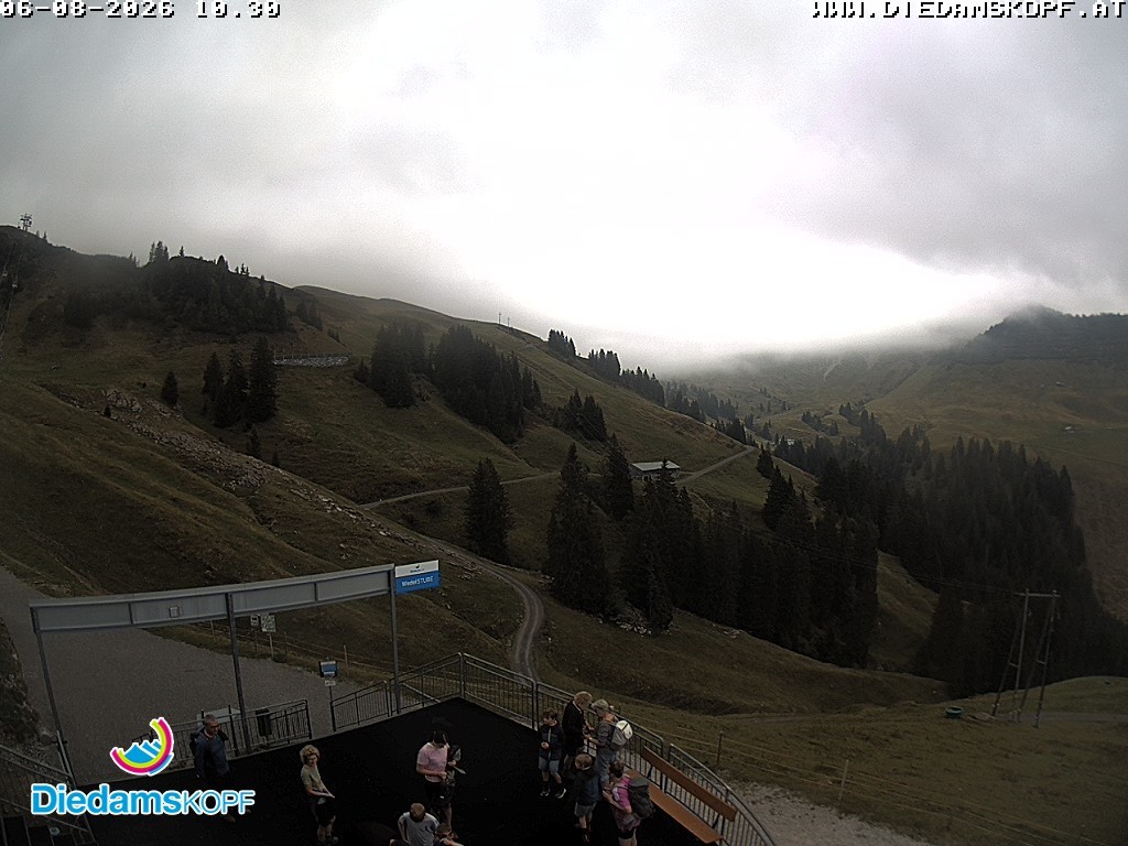 Archiv Foto Webcam Diedamskopf: Ausblick Wedelstube