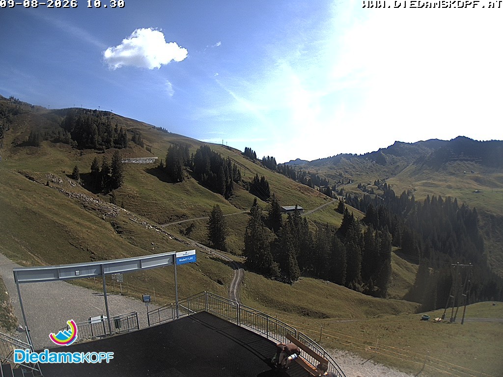 Archiv Foto Webcam Diedamskopf: Ausblick Wedelstube