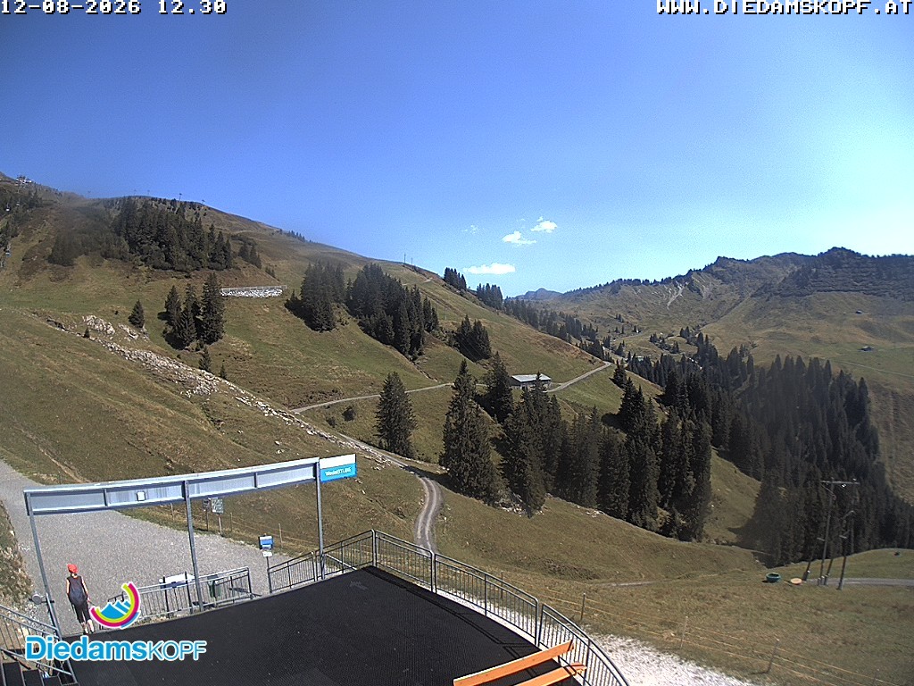 Archiv Foto Webcam Diedamskopf: Ausblick Wedelstube
