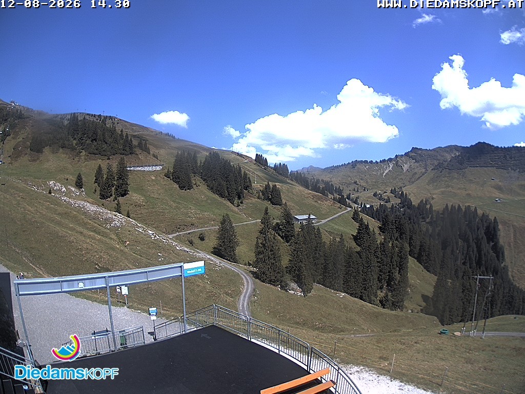 Archiv Foto Webcam Diedamskopf: Ausblick Wedelstube