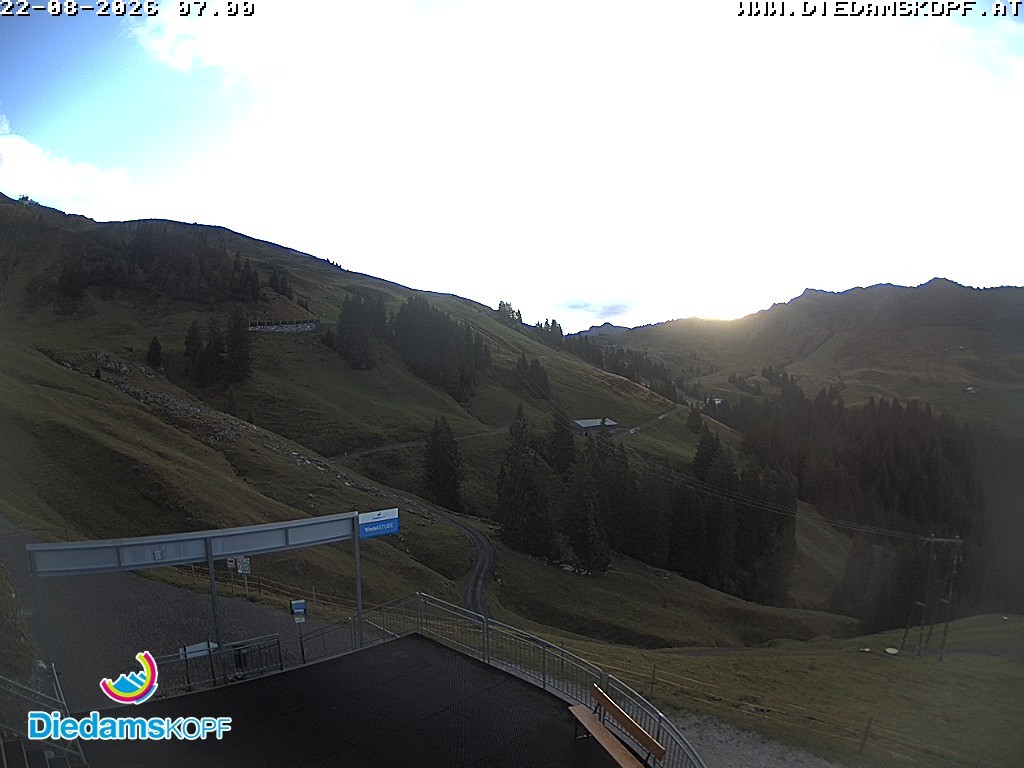 Archiv Foto Webcam Diedamskopf: Ausblick Wedelstube