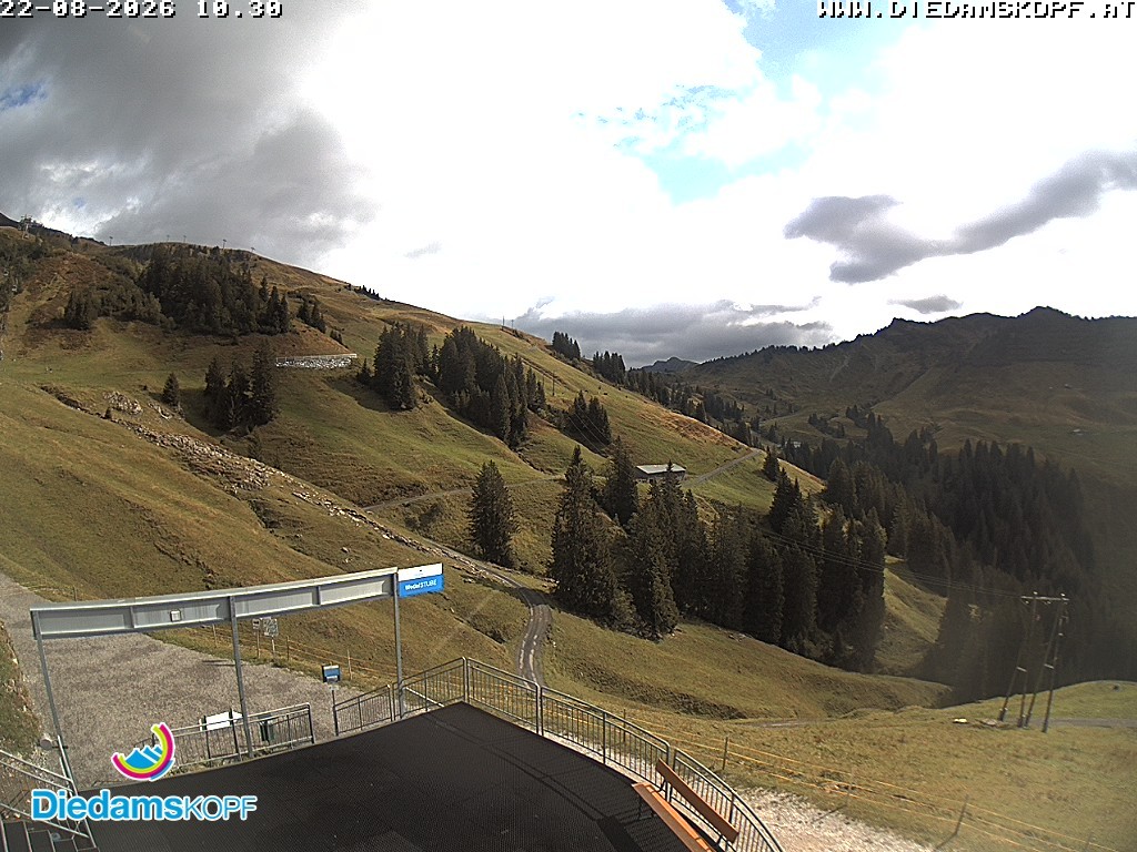 Archiv Foto Webcam Diedamskopf: Ausblick Wedelstube