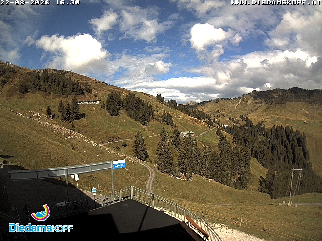 Archiv Foto Webcam Diedamskopf: Ausblick Wedelstube