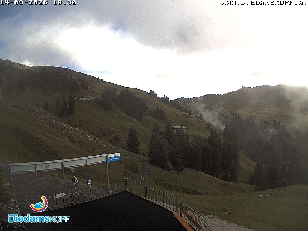 Archiv Foto Webcam Diedamskopf: Ausblick Wedelstube