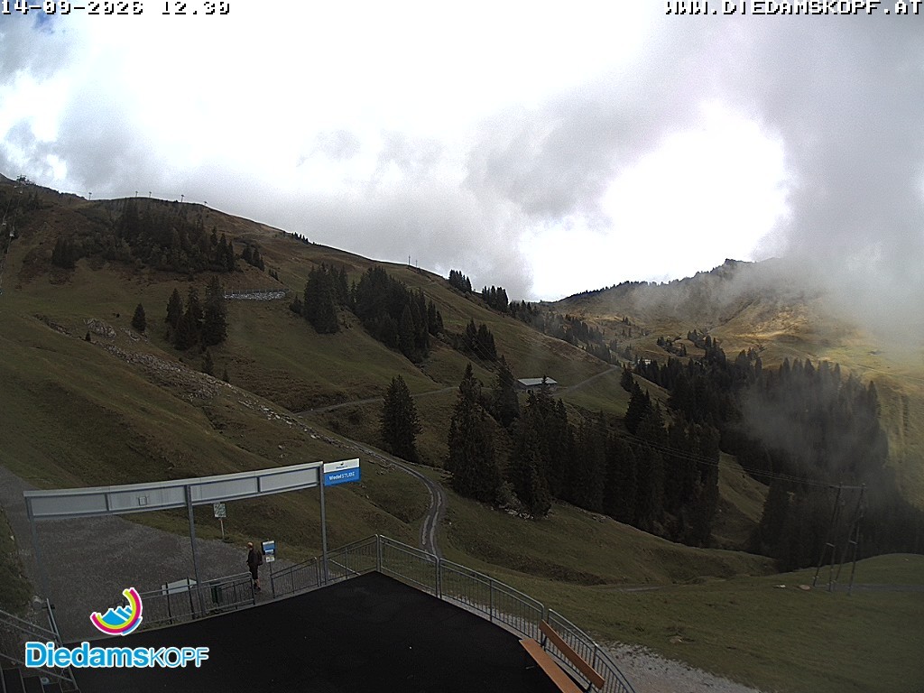 Archiv Foto Webcam Diedamskopf: Ausblick Wedelstube