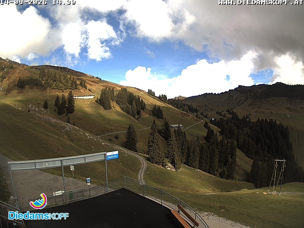 Archiv Foto Webcam Diedamskopf: Ausblick Wedelstube