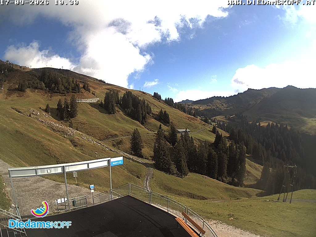 Archiv Foto Webcam Diedamskopf: Ausblick Wedelstube