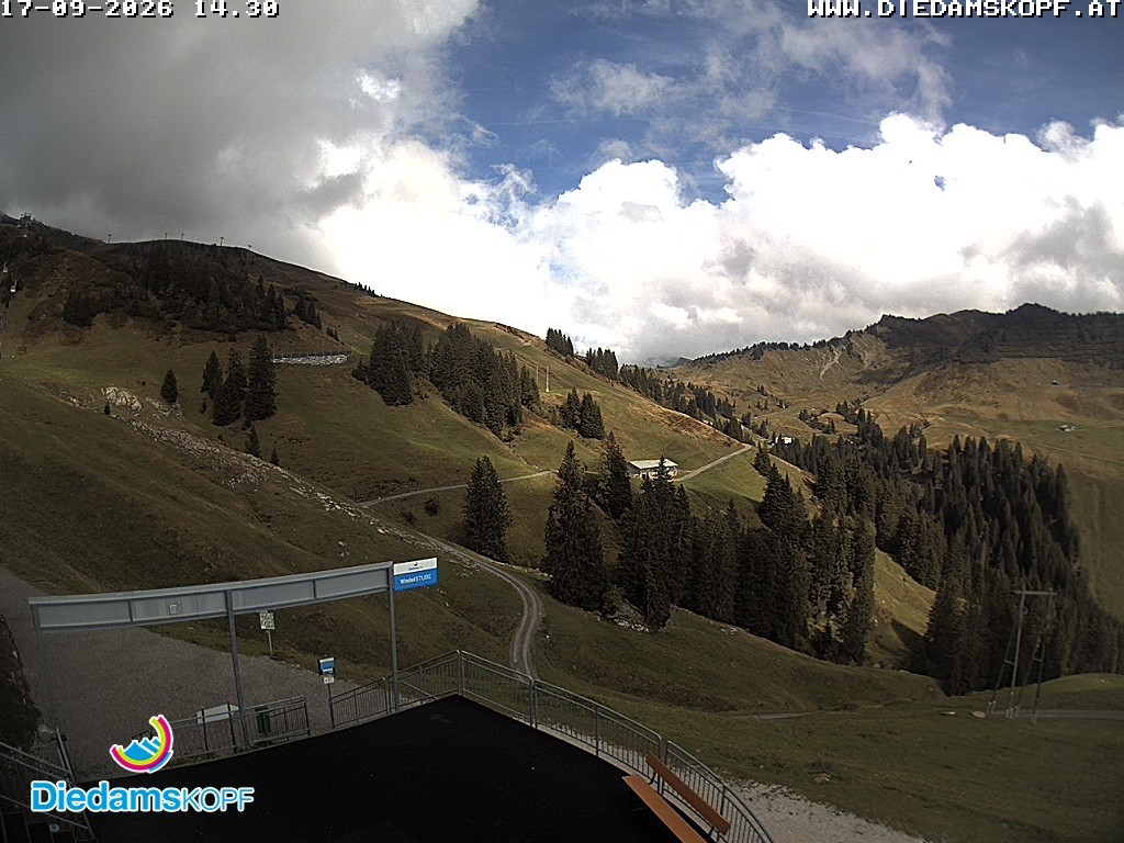 Archiv Foto Webcam Diedamskopf: Ausblick Wedelstube