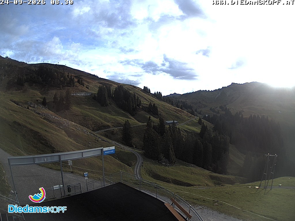 Archiv Foto Webcam Diedamskopf: Ausblick Wedelstube