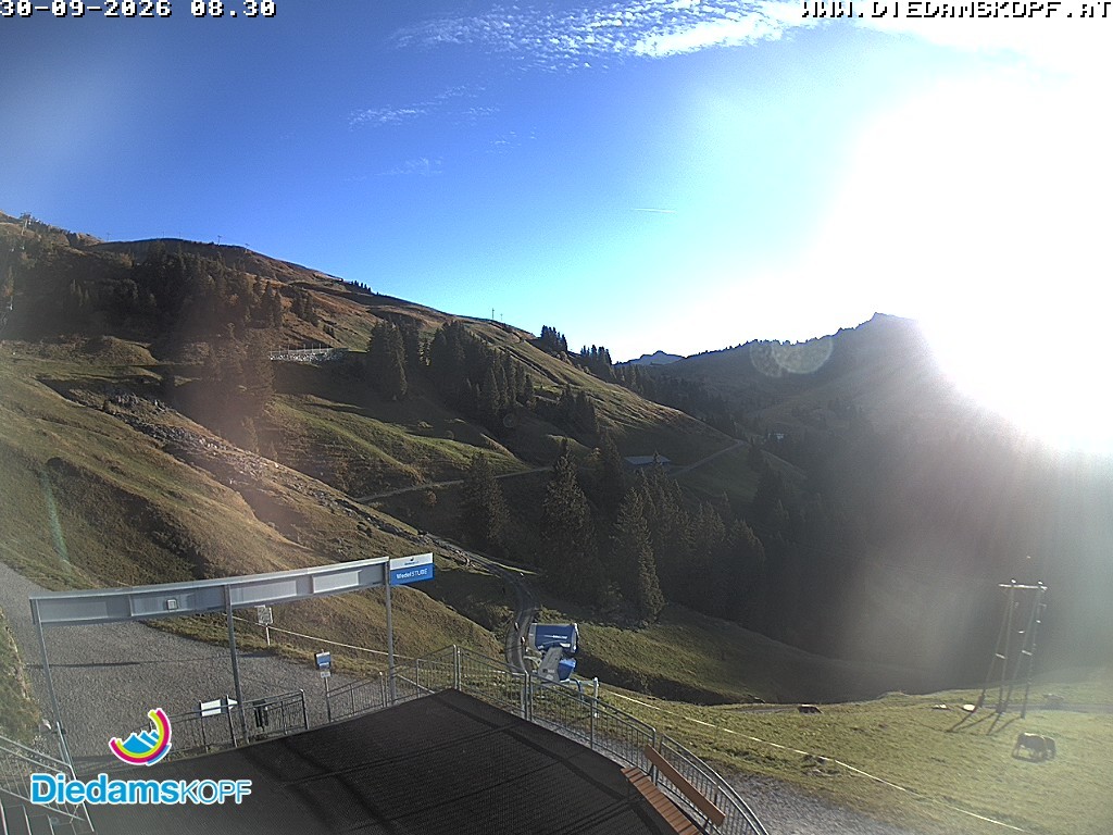 Archiv Foto Webcam Diedamskopf: Ausblick Wedelstube