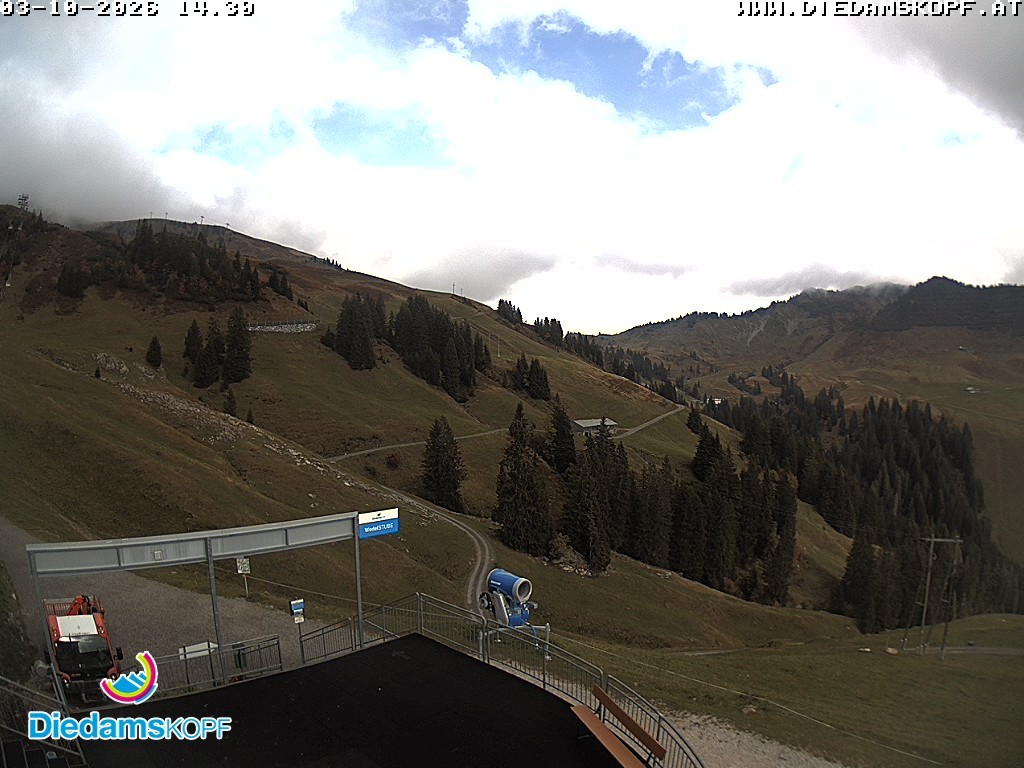 Archiv Foto Webcam Diedamskopf: Ausblick Wedelstube