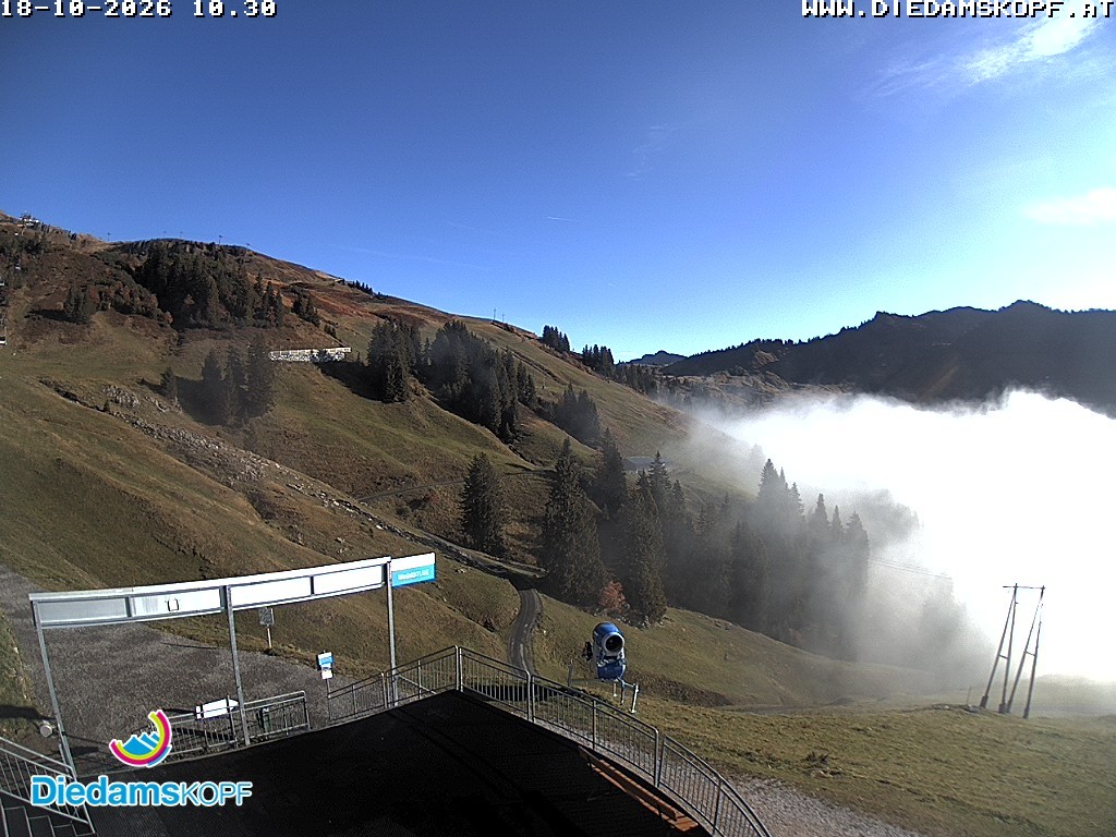 Archived image Webcam Mountain Diedamskopf - View Wedelstube