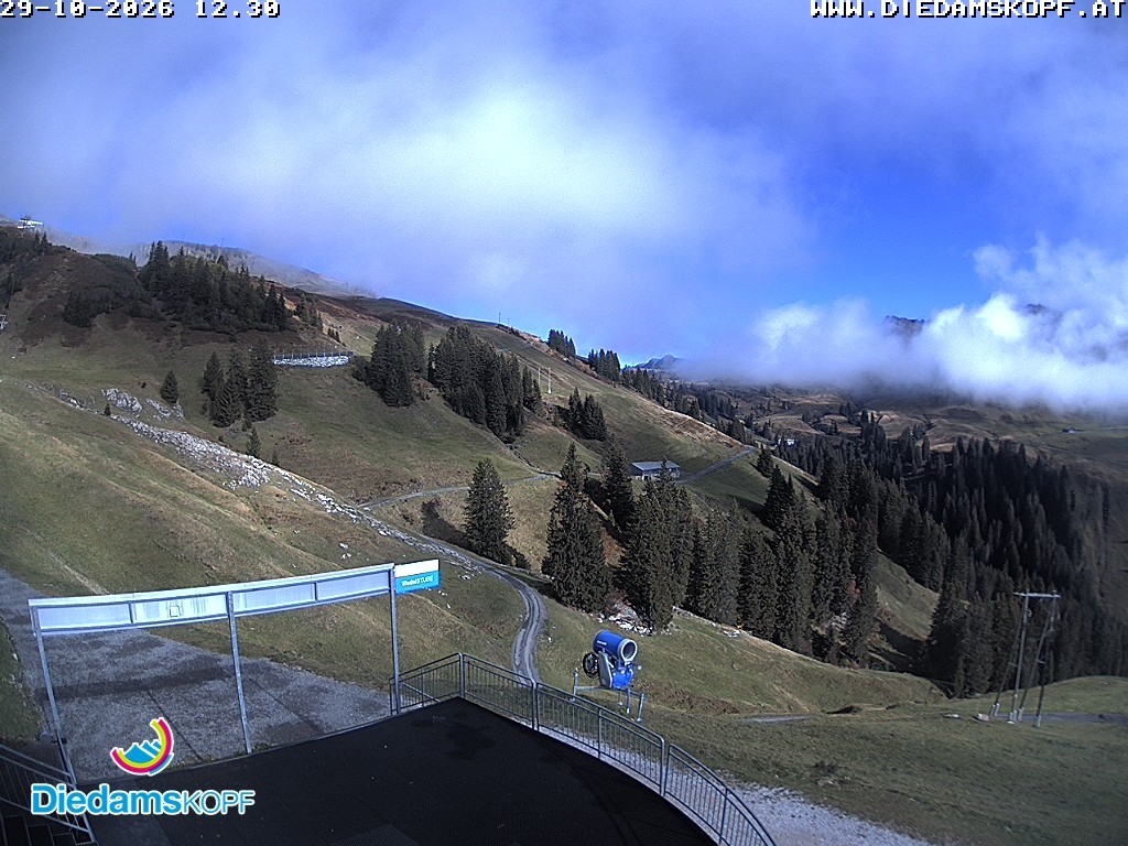 Archiv Foto Webcam Diedamskopf: Ausblick Wedelstube