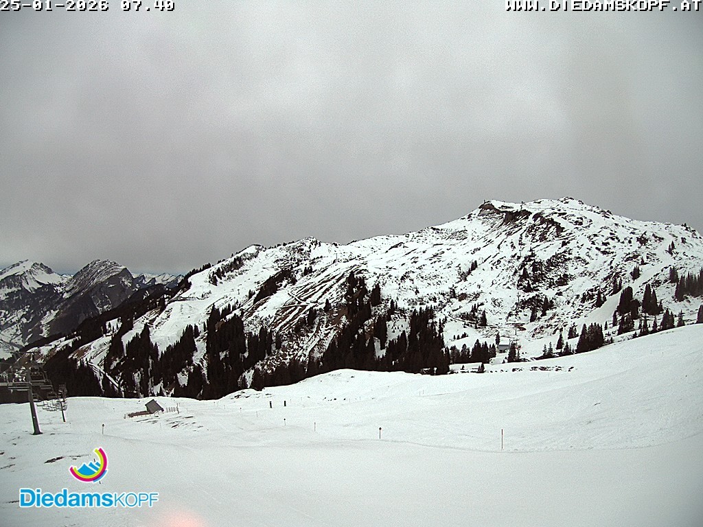Archived image Webcam Diedamskopf: Panoramic view Breitenalpe