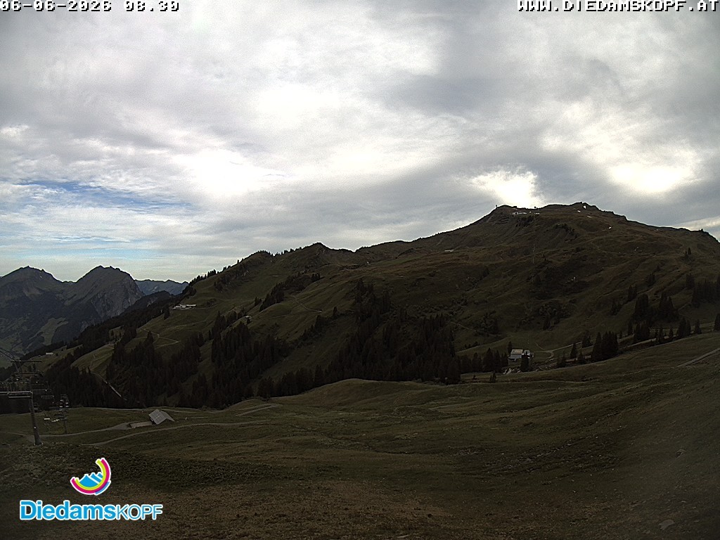 Archived image Webcam Diedamskopf: Panoramic view Breitenalpe