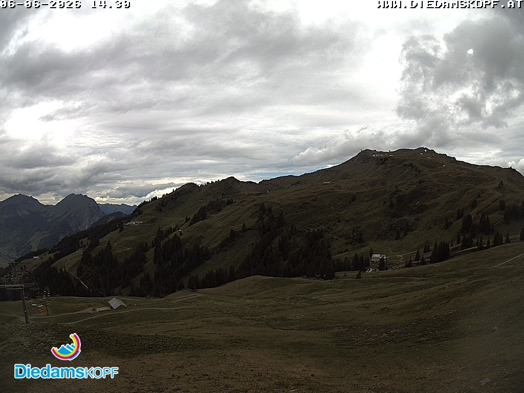 Archived image Webcam Diedamskopf: Panoramic view Breitenalpe
